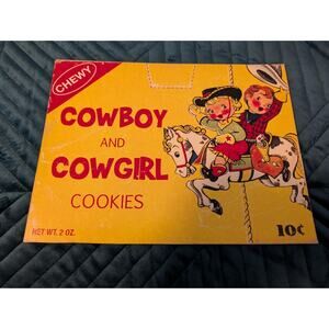 Retro Reproduction Chewy Cowboy Cowgirl Cookies Advertising Sign Nabisco 10x8